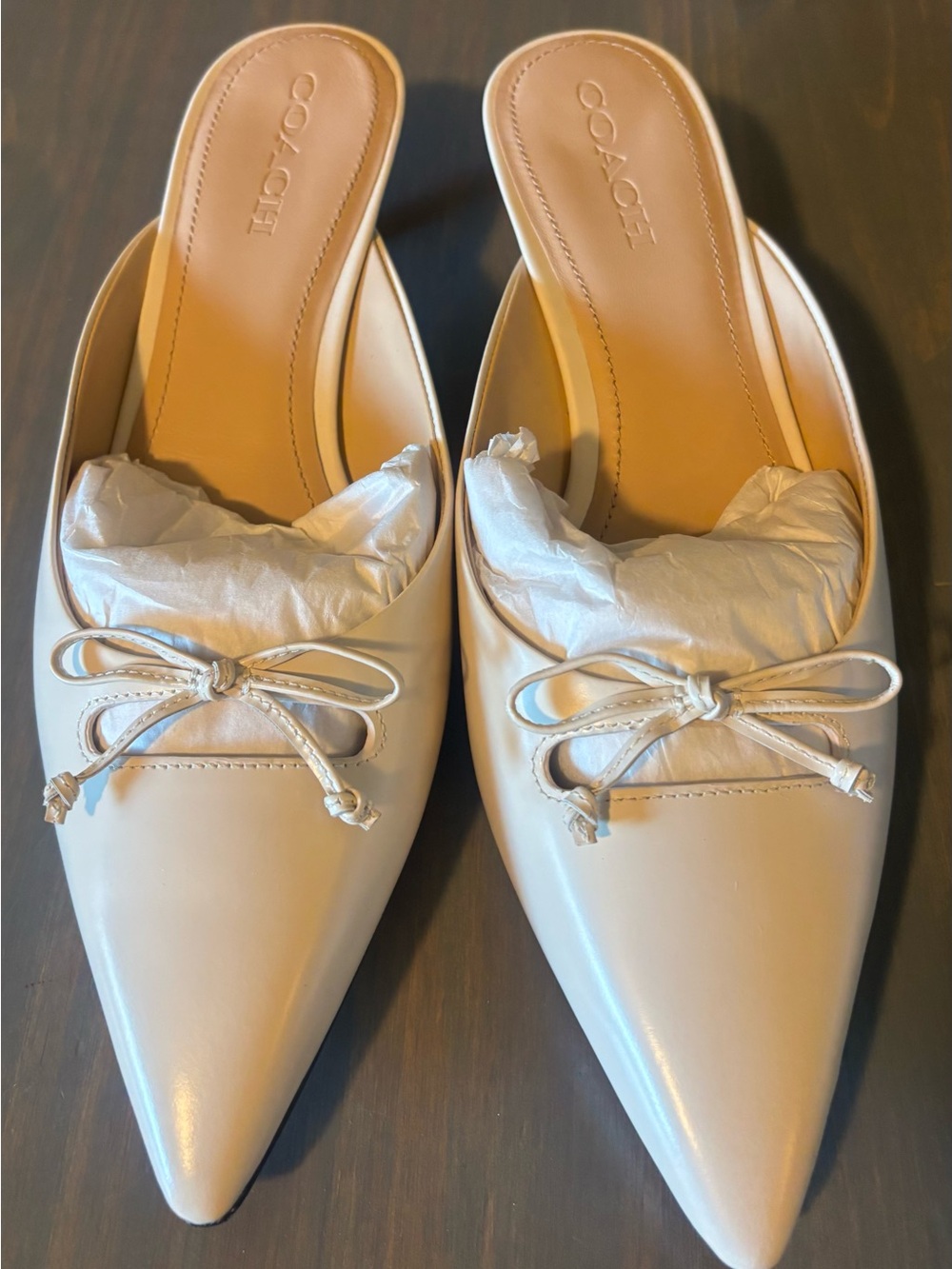 Coach Women's Runway  Leather Mules size 10